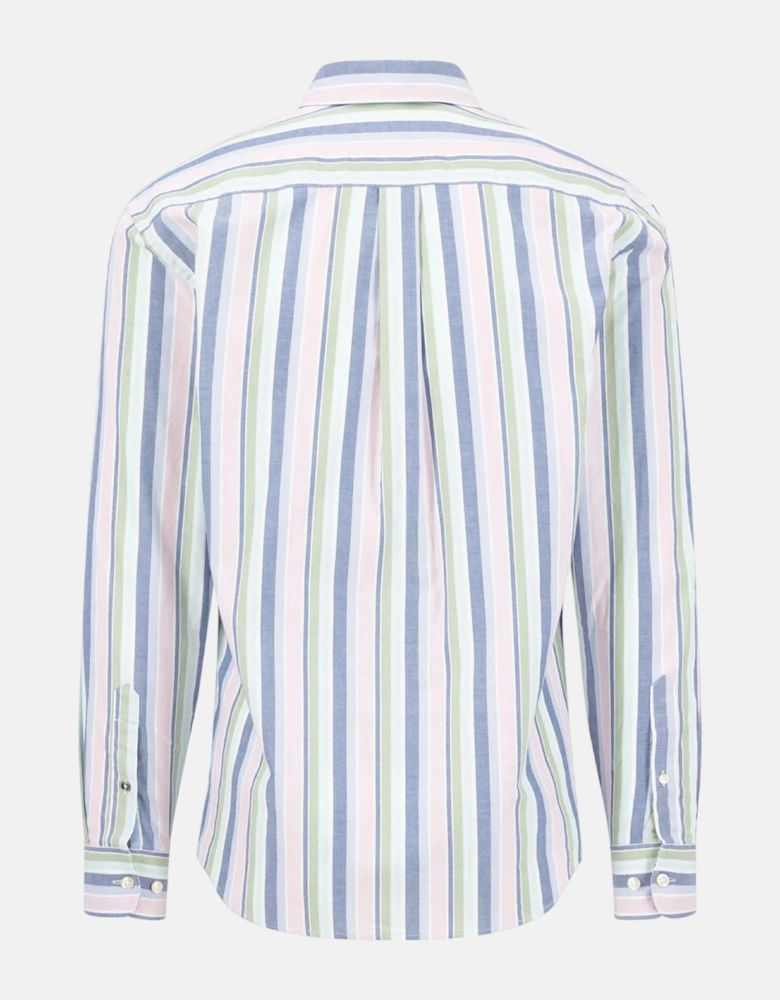 Washed Oxford Striped Button Down Shirt Mint