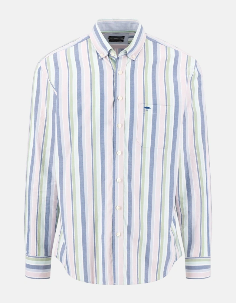 Washed Oxford Striped Button Down Shirt Mint