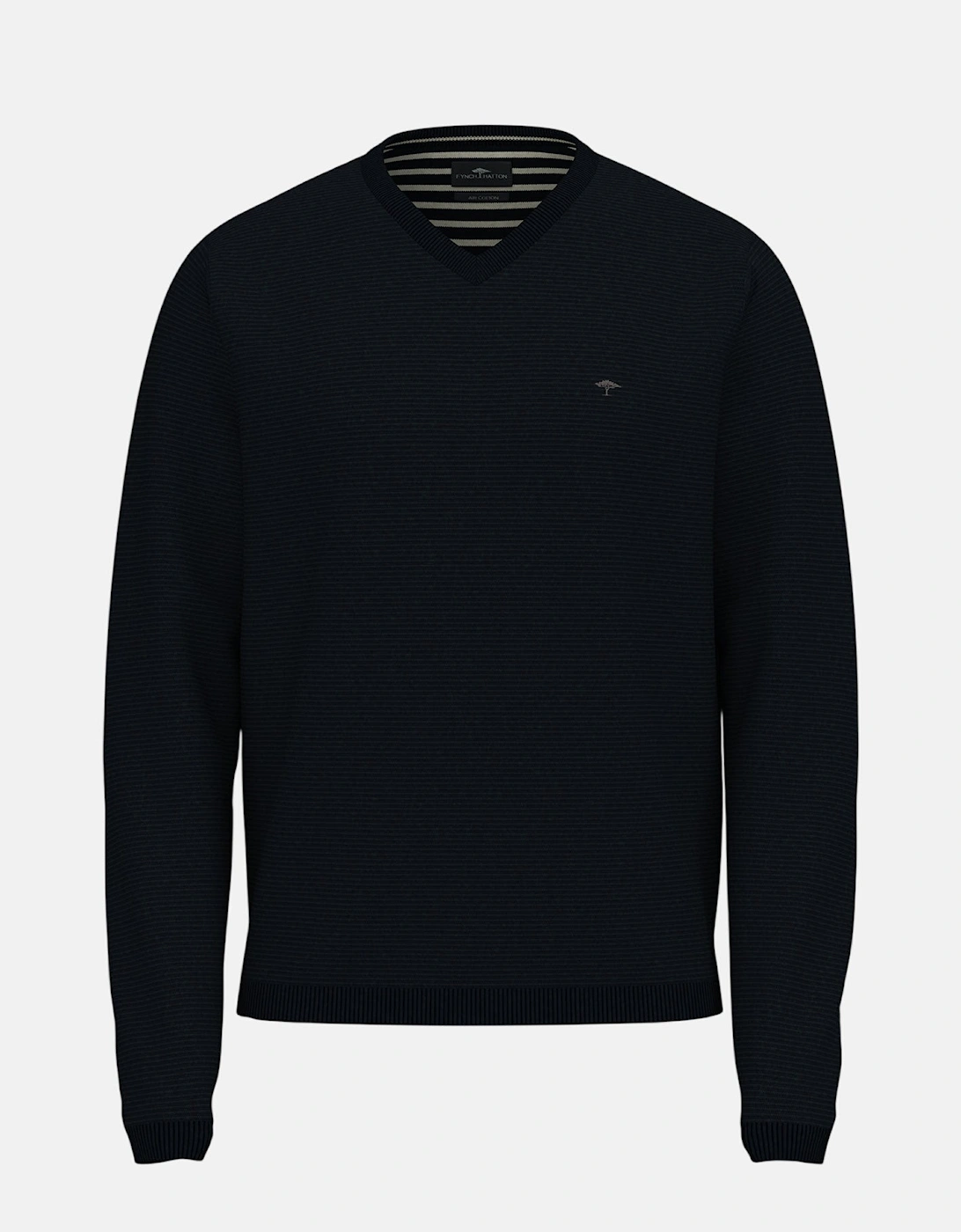 Fine Knit Air Cotton V-Neck Sweater Navy, 4 of 3