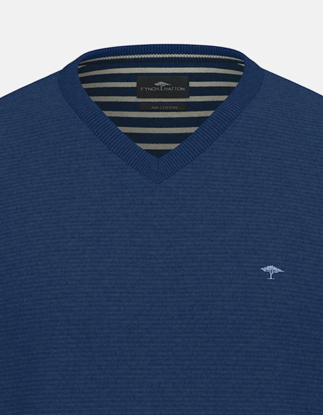 Fine Knit Air Cotton V-Neck Sweater Midnight
