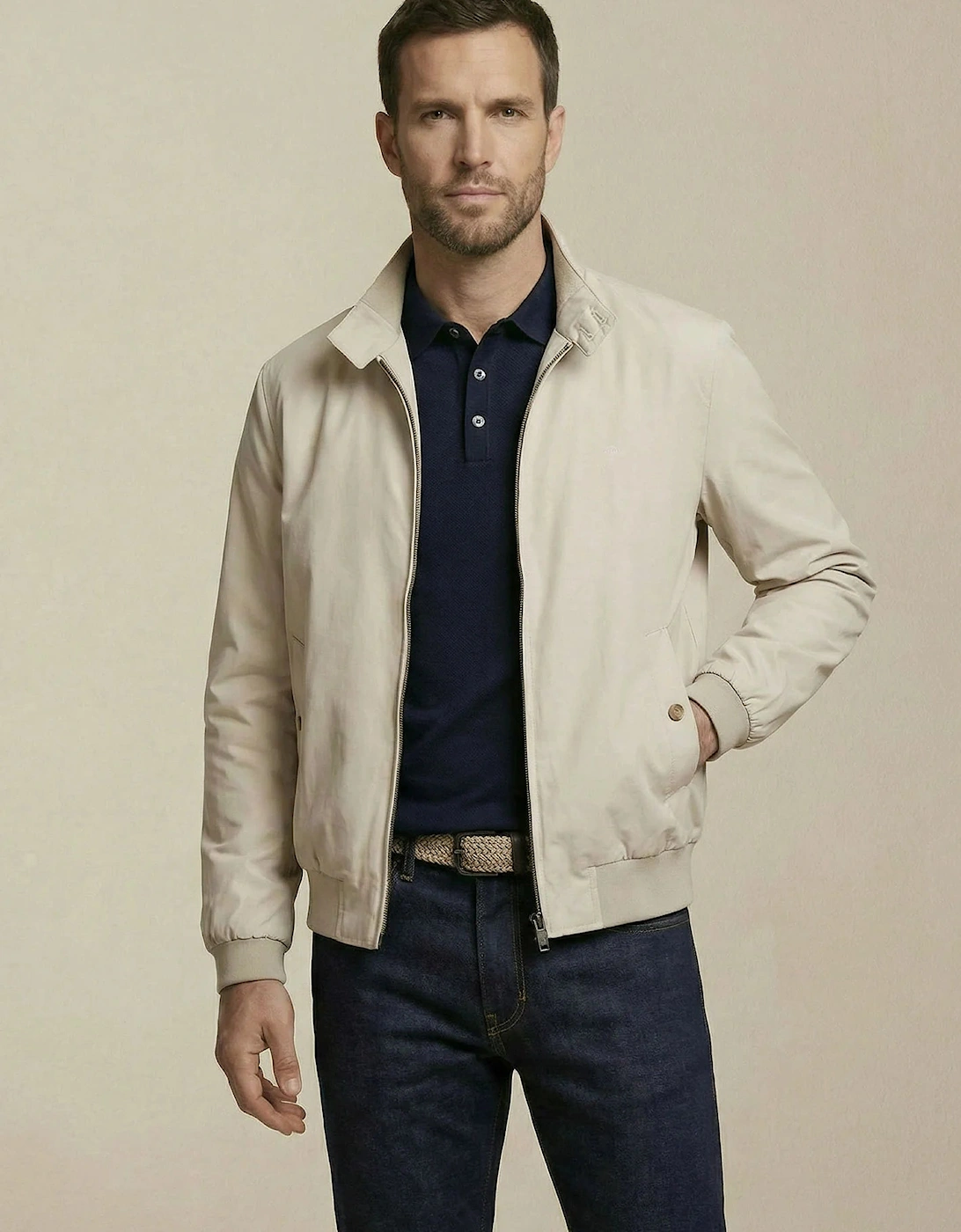 Stand Collar Harrington Jacket Cement