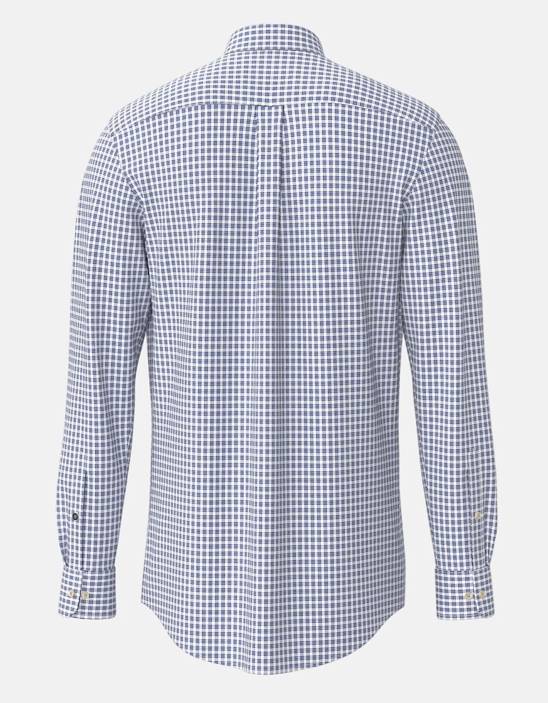 Cotton Oxford Check Button Down Shirt Harbour Blue