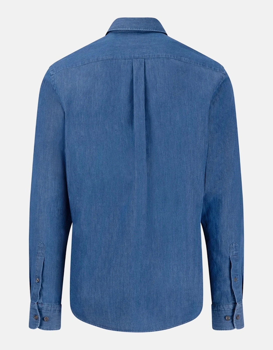 Washed Denim Button Down Shirt Misty Blue