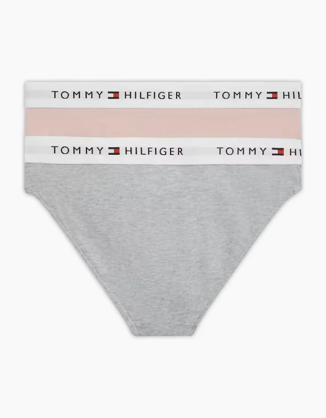 Girls 2-Pack Heritage Logo Bikini Briefs, Grey/Pink