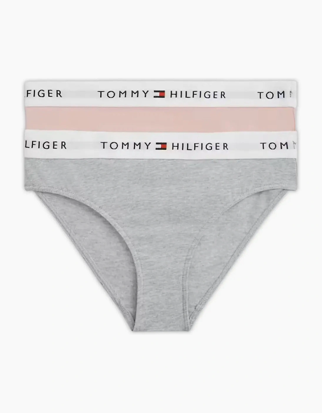 Tommy Hilfiger Girls Grey  2-Pack Heritage Logo Bikini Briefs, /Pink - Size 10 Years/11 Years/12 Years Kids