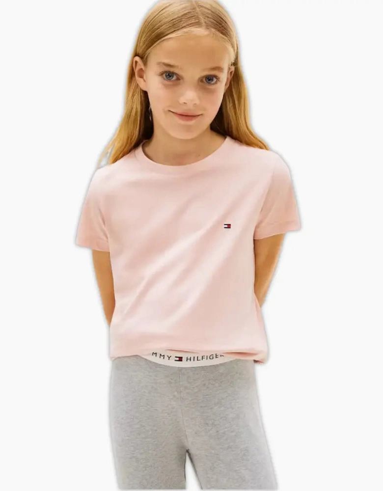 Girls 2-Pack Heritage Logo T-Shirts, Grey/Pink