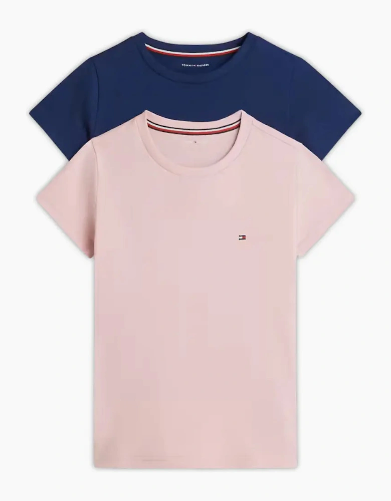 Girls 2-Pack Heritage Logo T-Shirts, Pink/Navy