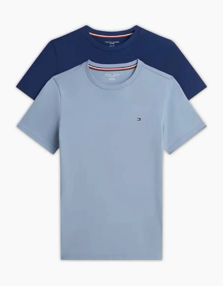2-Pack Flag Logo Boys T-Shirts, Brisk Blue / Preppy Navy