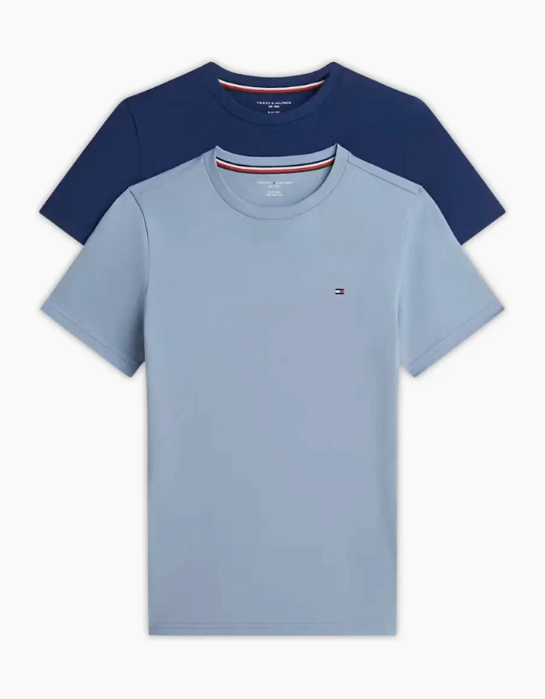 Tommy Hilfiger Tommy Hilfiger Boy's 2-Pack Flag Logo Boys T-Shirts, Brisk Blue / Preppy Navy