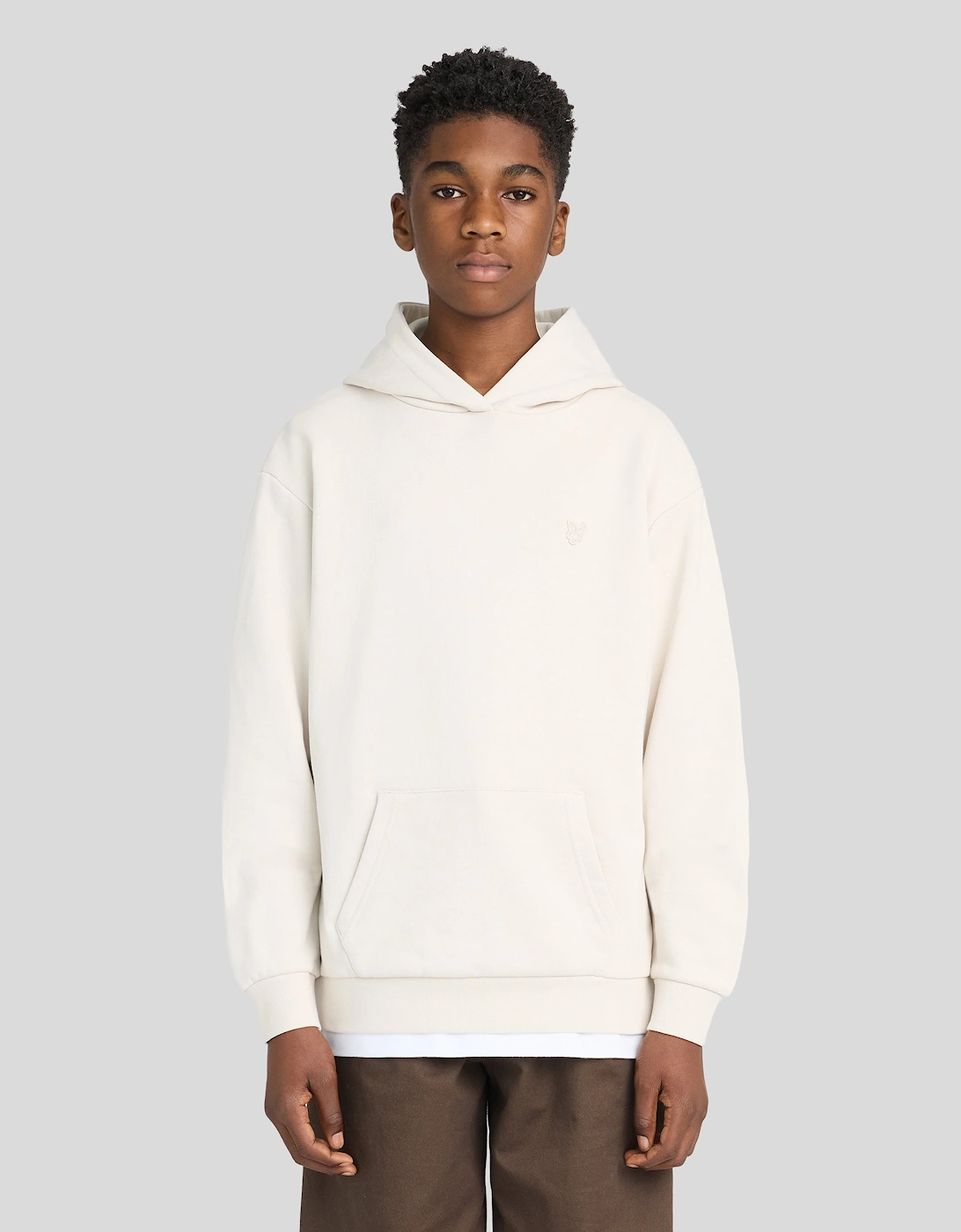 Lyle & Scott Lyle And Scott Boy's Heavy Weight Relaxed Drop Shoulder Hoodie - White