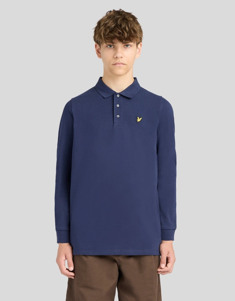 Long Sleeve Cotton Polo Shirt