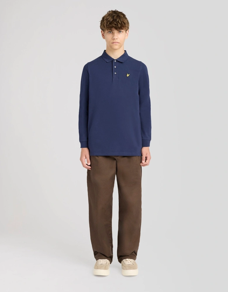 Long Sleeve Cotton Polo Shirt