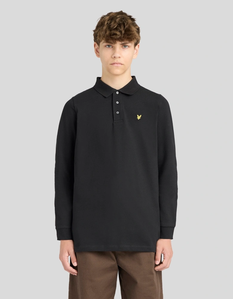 Long Sleeve Cotton Polo Shirt