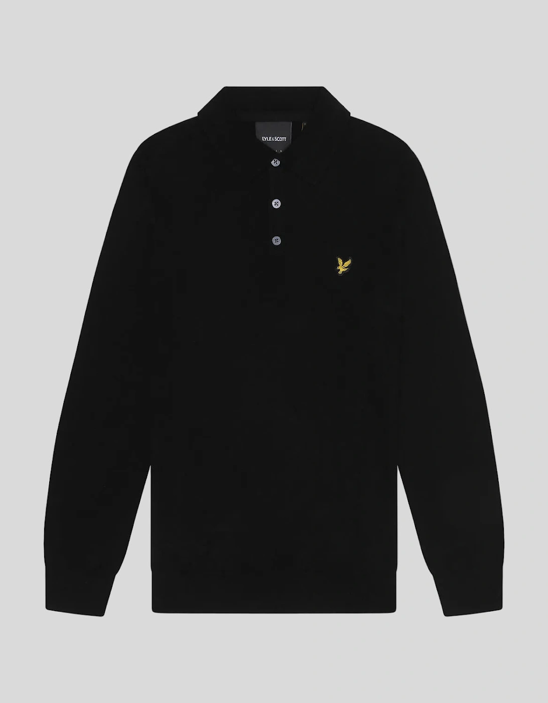 Merino Blend Long Sleeve Polo Shirt