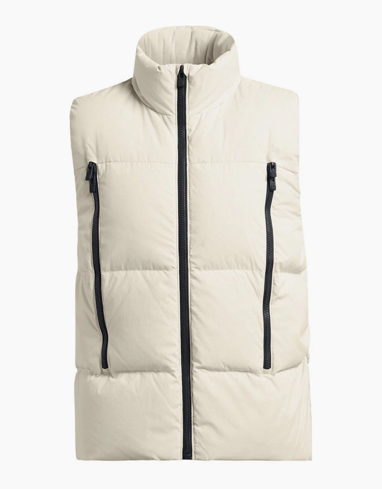 Limitless Solid Patterned High Neck Gilet with Zipped Pocket