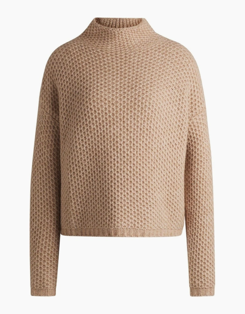 Mock Neck Long Sleeve Drop Shoulder Sweater