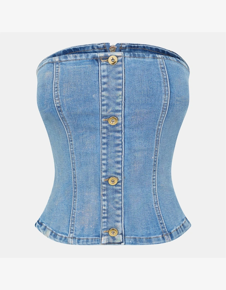 Denim Corset Snug Fit Top