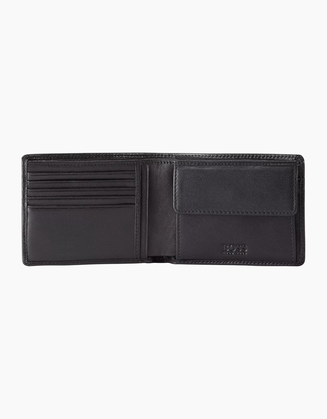 Hugo Boss Mens Wallet Asolo Genuine Leather Wallet Bifold Credit Card Holder Black