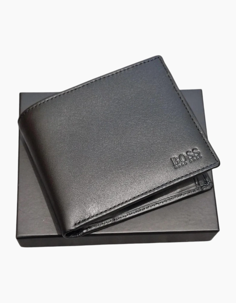 Hugo Boss Mens Wallet Asolo Genuine Leather Wallet Bifold Credit Card Holder Black
