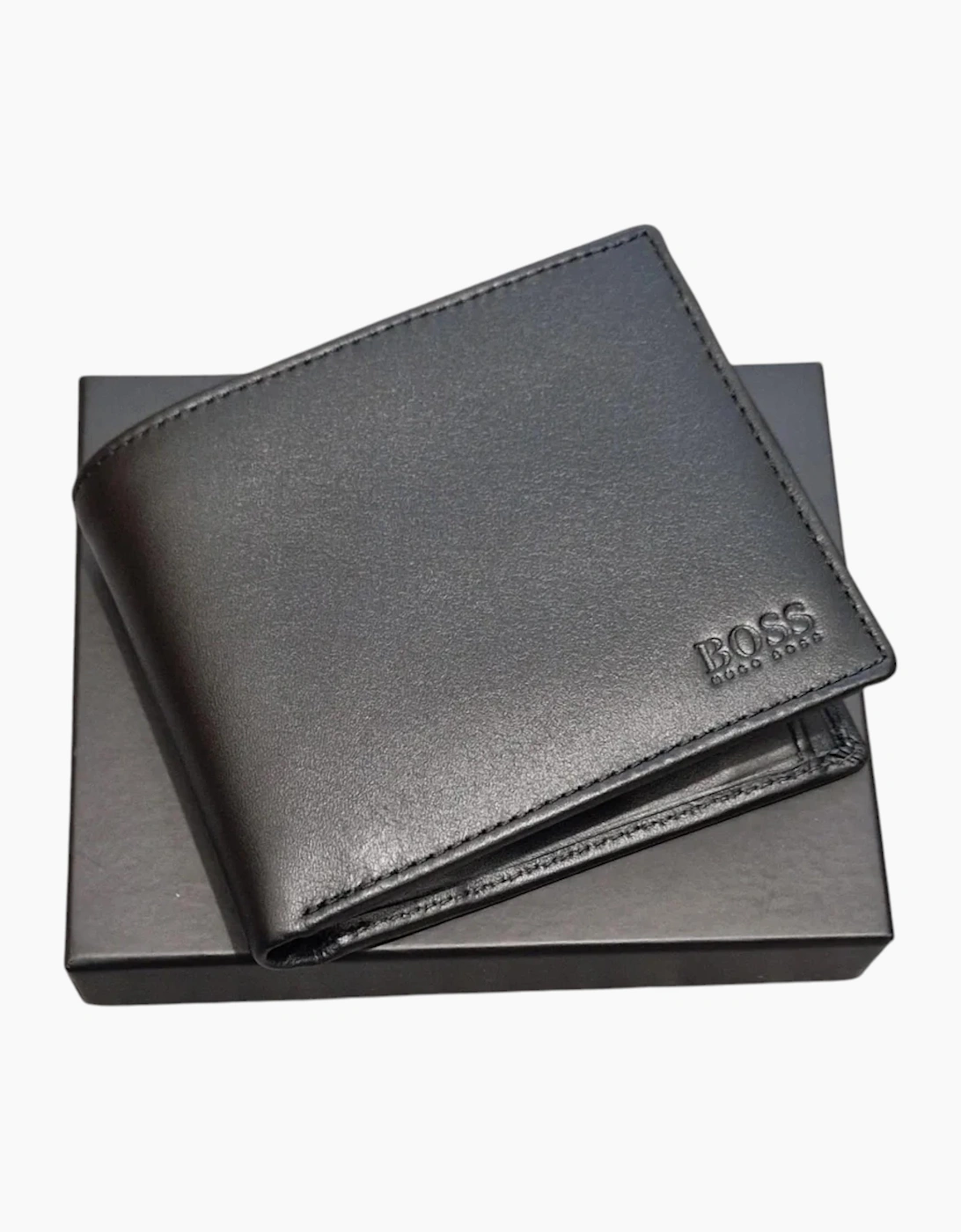 Hugo Boss Mens Wallet Asolo Genuine Leather Wallet Bifold Credit Card Holder Black