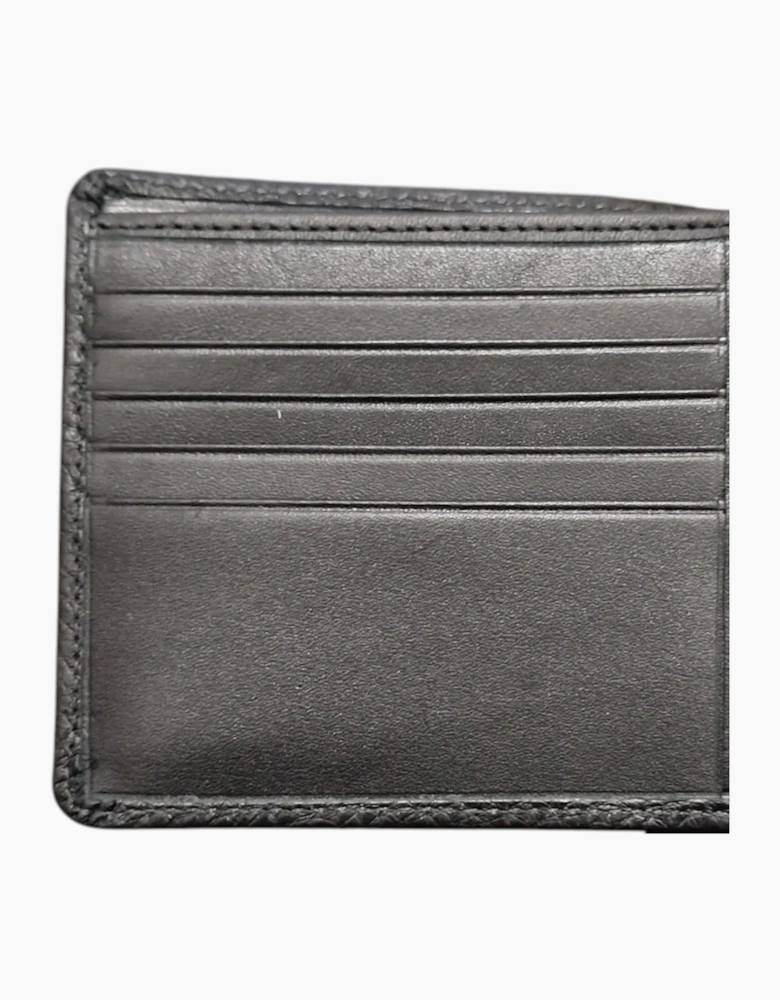 Hugo Boss Mens Genuine Leather Wallet Moneme Bifold Credit Card Holder Black
