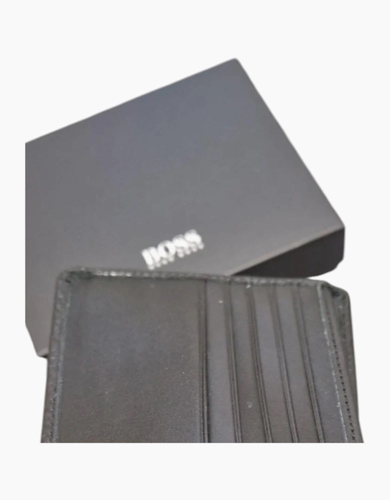 Hugo Boss Mens Genuine Leather Wallet Moneme Bifold Credit Card Holder Black