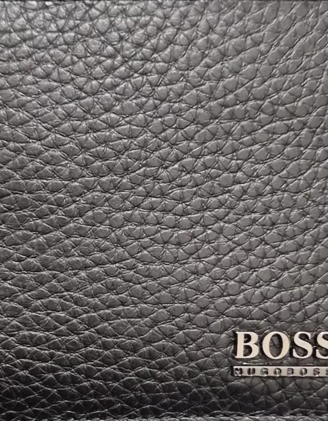 Hugo Boss Mens Genuine Leather Wallet Moneme Bifold Credit Card Holder Black