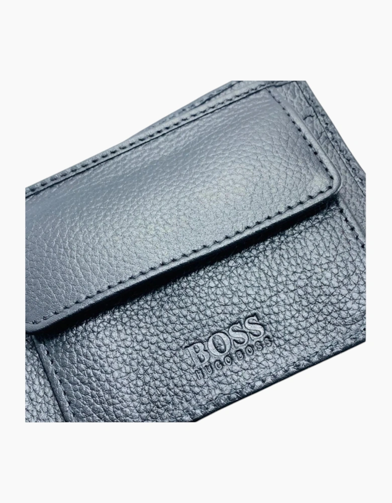 Hugo Boss Mens Genuine Leather Wallet Traveller Bifold Credit Card Holder Black