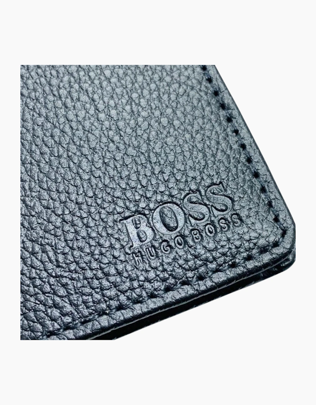 Hugo Boss Mens Genuine Leather Wallet Traveller Bifold Credit Card Holder Black