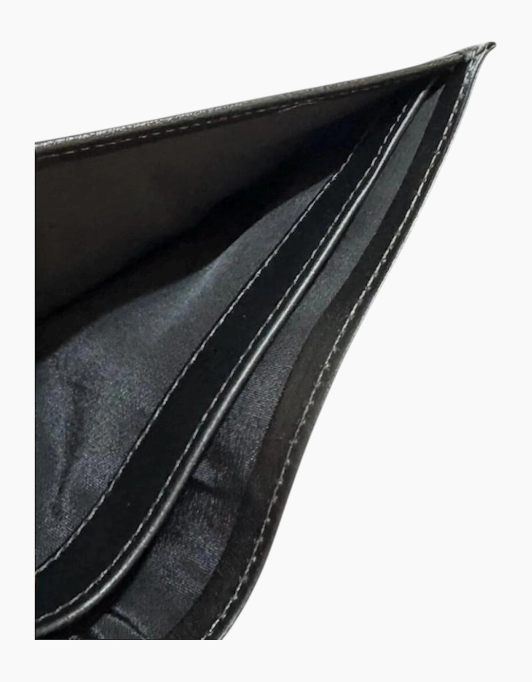 Ralph Lauren Mens Genuine Leather Wallet Multi Embossed Bifold Credit Card Holder Black