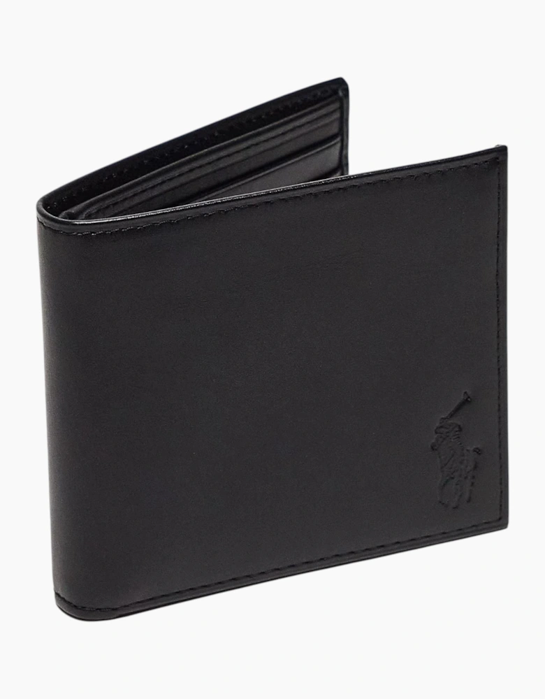 Ralph Lauren Mens Wallet Gift Set Box Leather Bifold Credit Card Holder Black