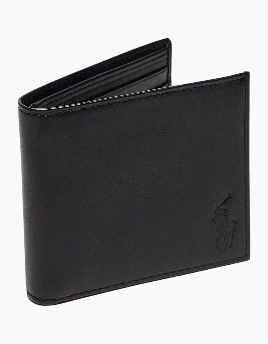 Ralph Lauren Mens Wallet Gift Set Box Leather Bifold Credit Card Holder Black