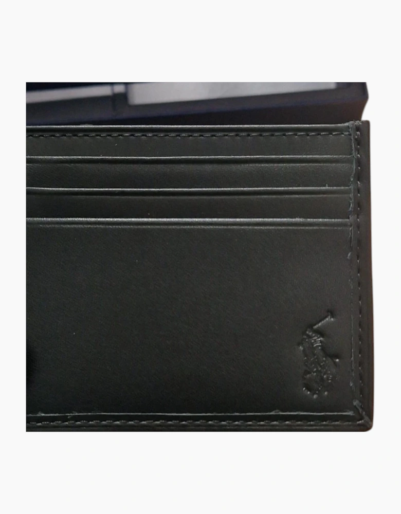 Ralph Lauren Mens Wallet Gift Set Box Leather Bifold Credit Card Holder Black