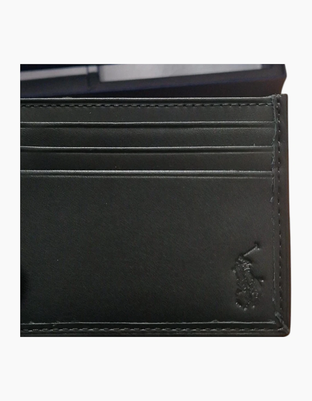 Ralph Lauren Mens Wallet Gift Set Box Leather Bifold Credit Card Holder Black