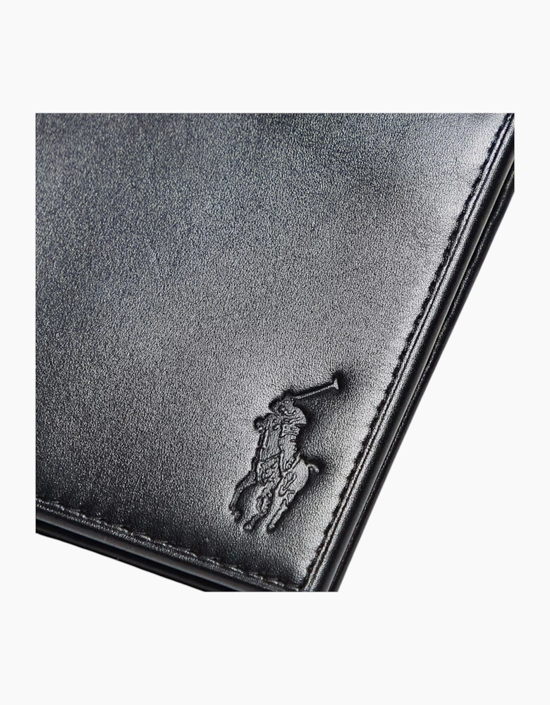 Ralph Lauren Mens Wallet Gift Set Box Leather Bifold Credit Card Holder Black