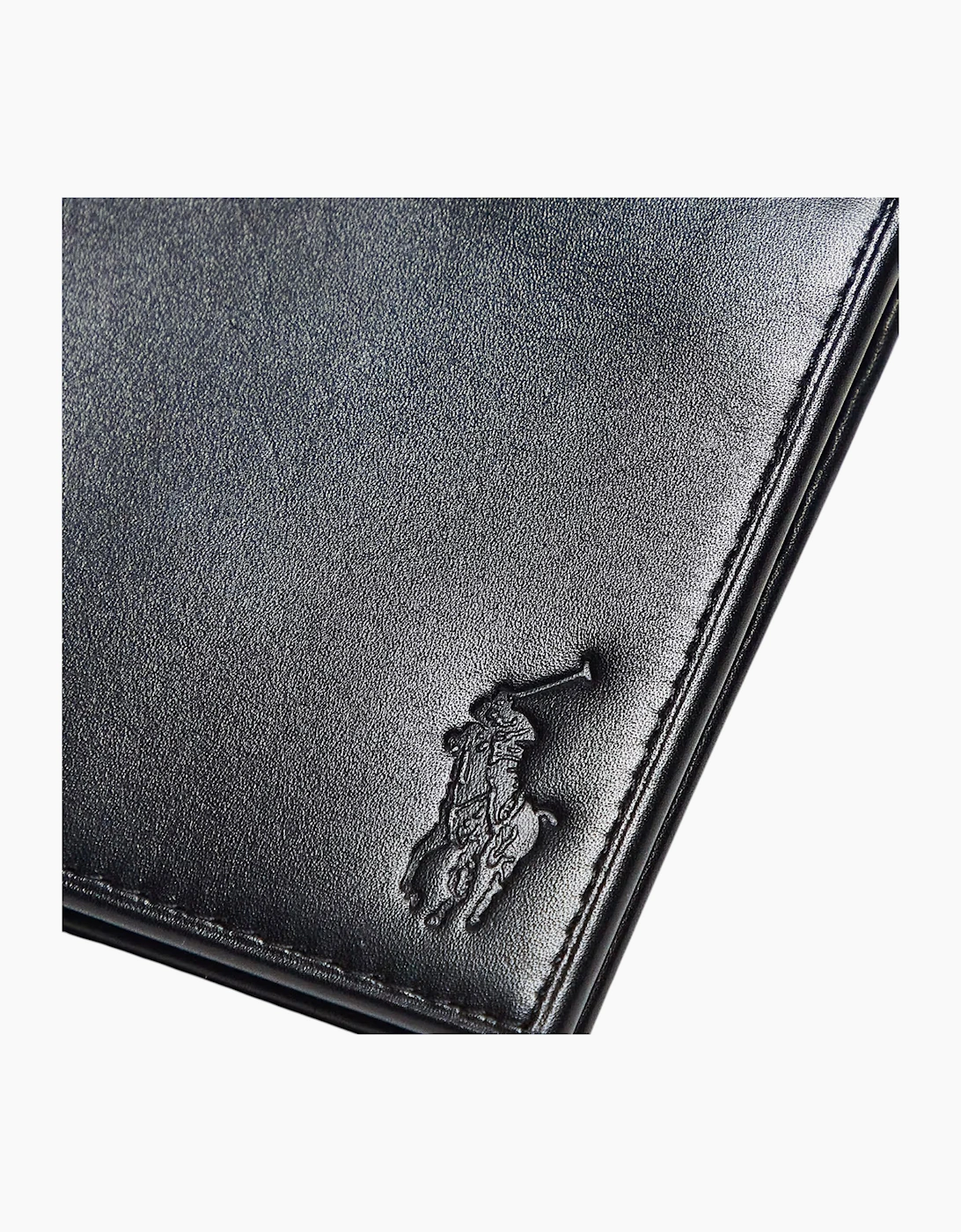 Ralph Lauren Mens Wallet Gift Set Box Leather Bifold Credit Card Holder Black