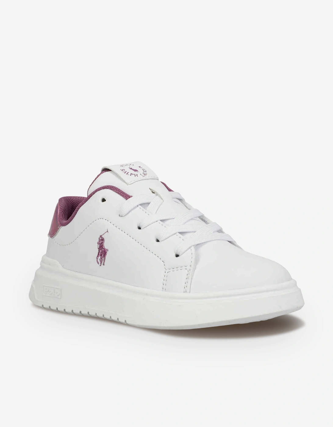Ralph Lauren Girls Heritage Court Super Trainers in White