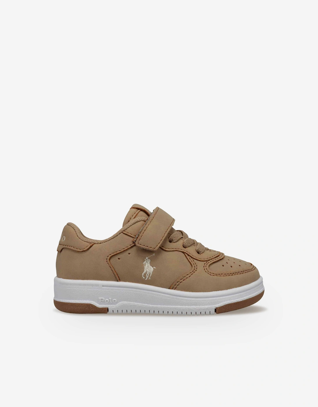 Ralph Lauren Boys Masters Court PS Trainers in Beige, 7 of 6