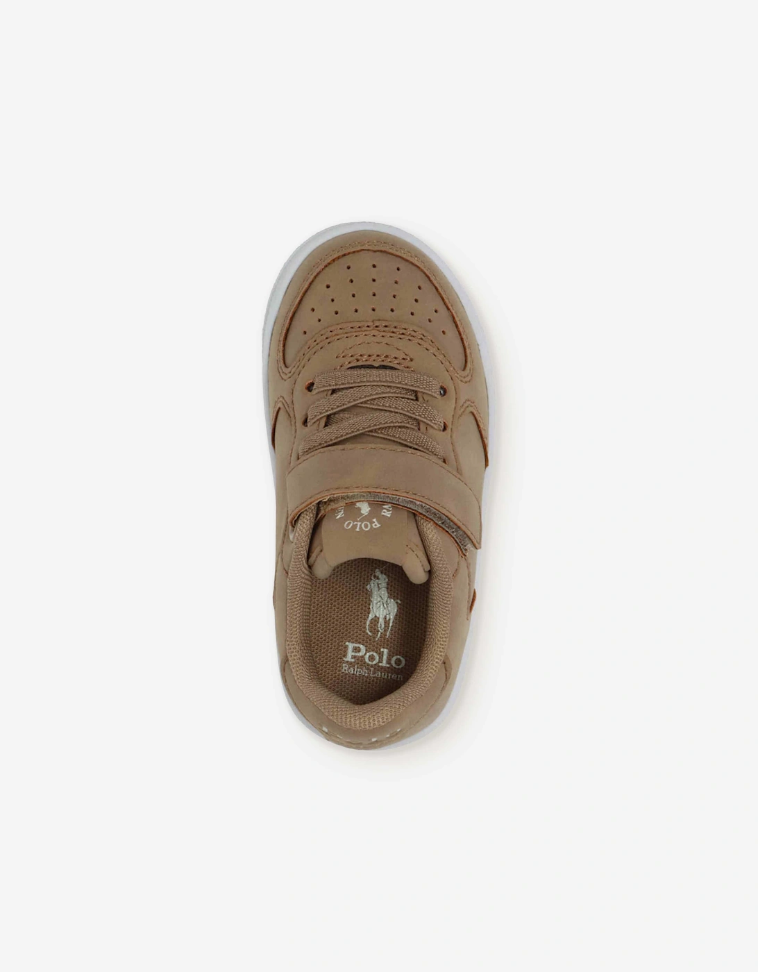 Ralph Lauren Boys Masters Court PS Trainers in Beige