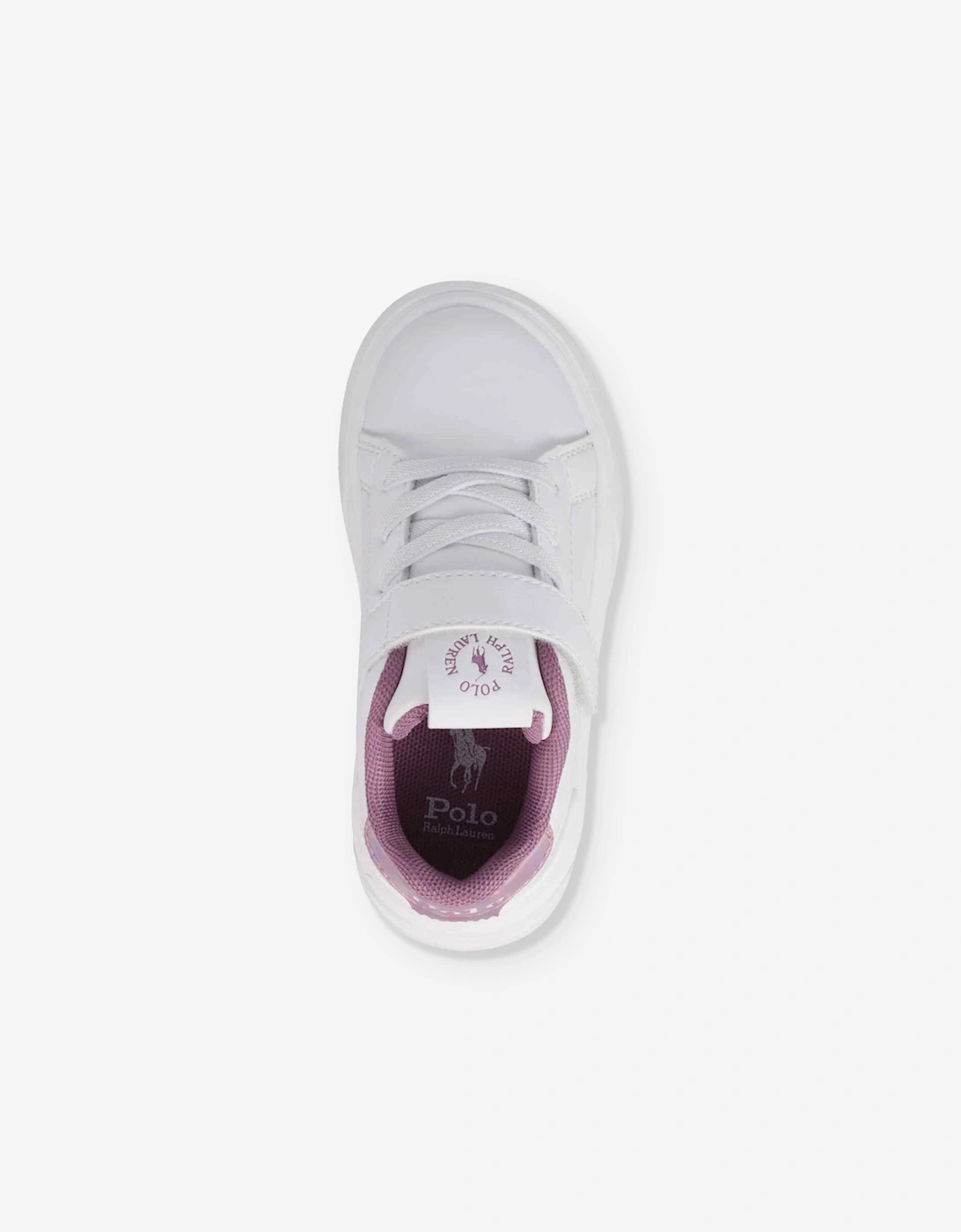 Ralph Lauren Girls HeritageCourt Super PS Trainers in White