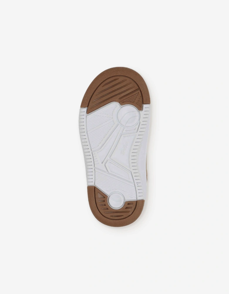 Ralph Lauren Boys Masters Court PS Trainers in Beige