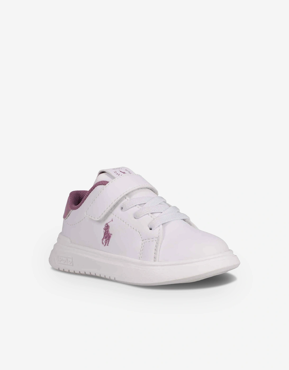 Ralph Lauren Girls HeritageCourt Super PS Trainers in White