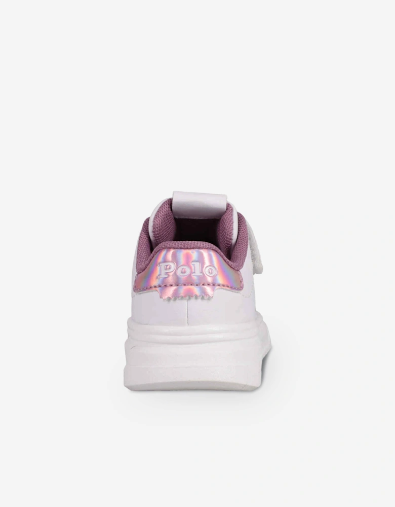 Ralph Lauren Girls HeritageCourt Super PS Trainers in White