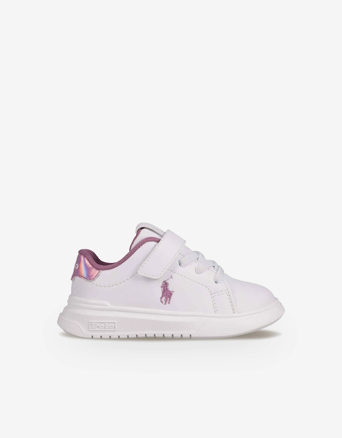 Ralph Lauren Girls HeritageCourt Super PS Trainers in White, 7 of 6