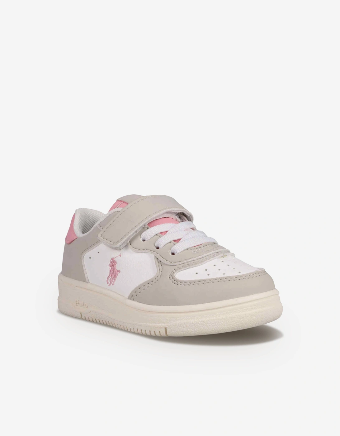 Ralph Lauren Girls Masters Court PS Trainers in Grey