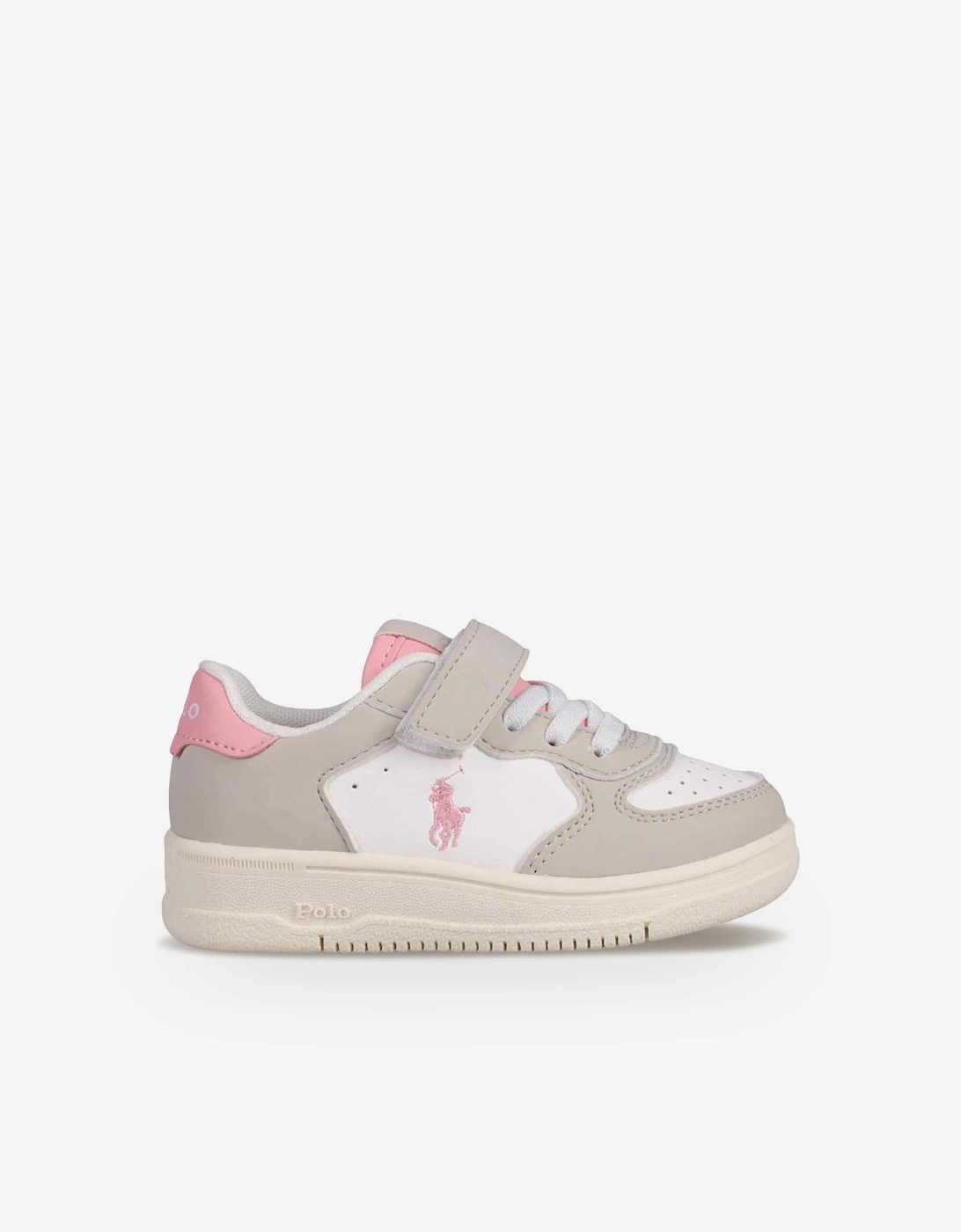 Ralph Lauren Girls Masters Court PS Trainers in Grey, 7 of 6
