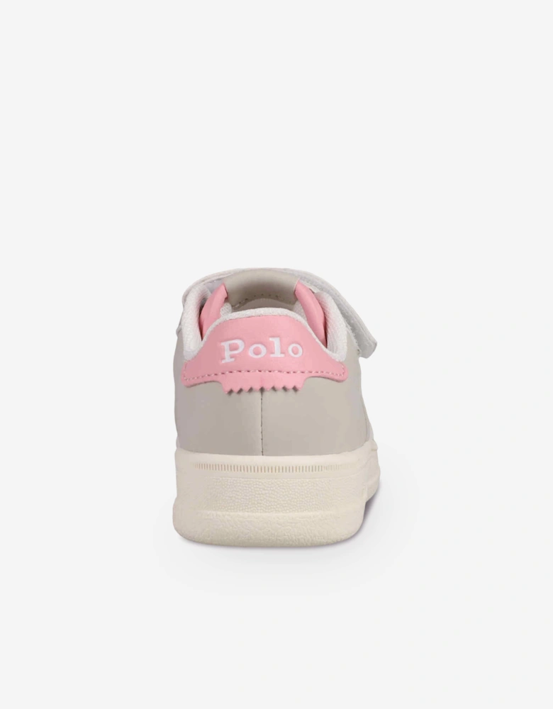 Ralph Lauren Girls Masters Court PS Trainers in Grey
