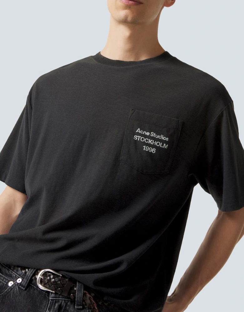 Acne Studios Stockholm Logo Pocket T-Shirt in Black