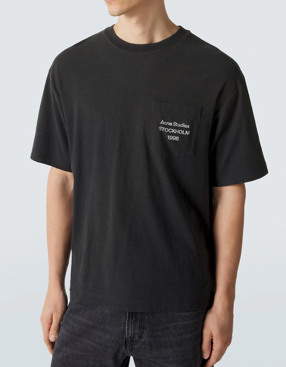 Acne Studios Stockholm Logo Pocket T-Shirt in Black