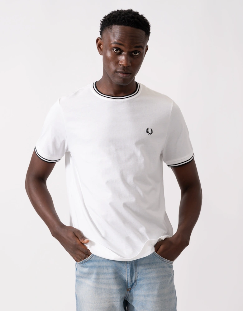 Fred Perry Mens Twin Tipped T-Shirt - White 100